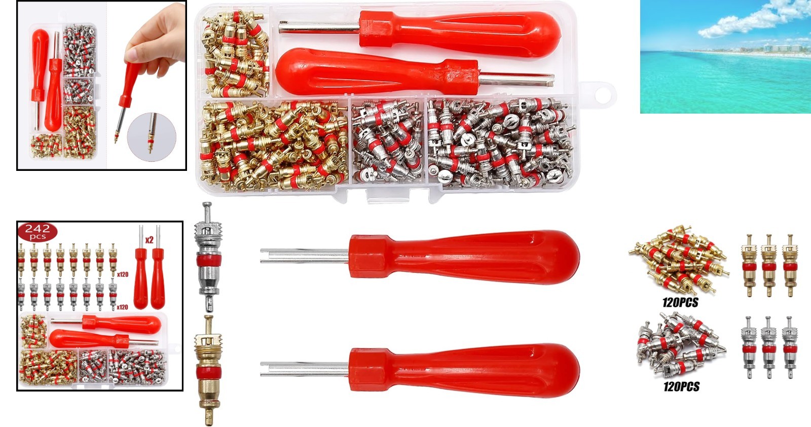 242-Piece AC Valve Core Kit & Tools for Reliable Auto Air Conditioning Repair