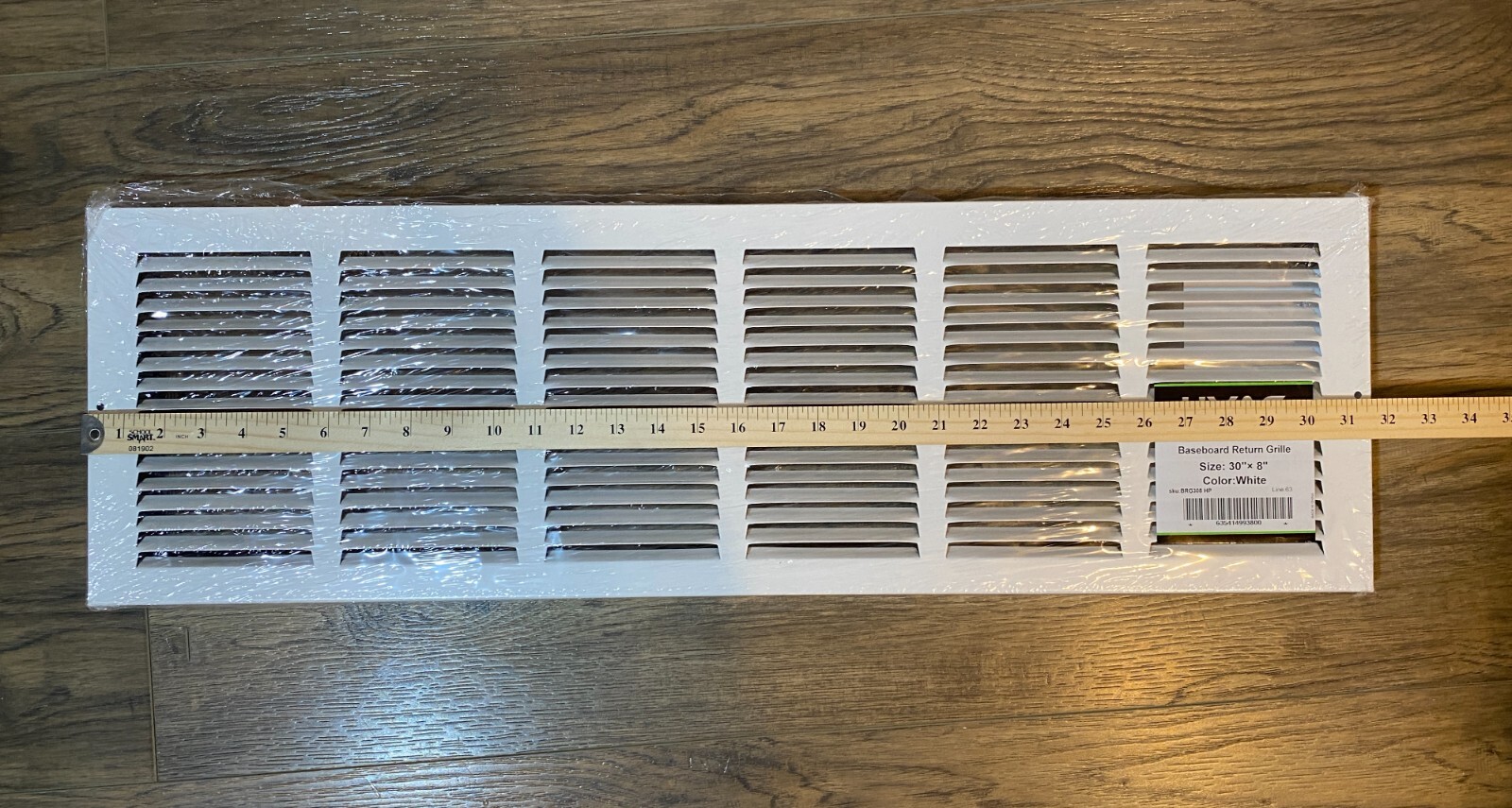 30″ X 8″ Return Air Grille Baseboard HVAC Vent Duct Cover Diffuser, White BRG308