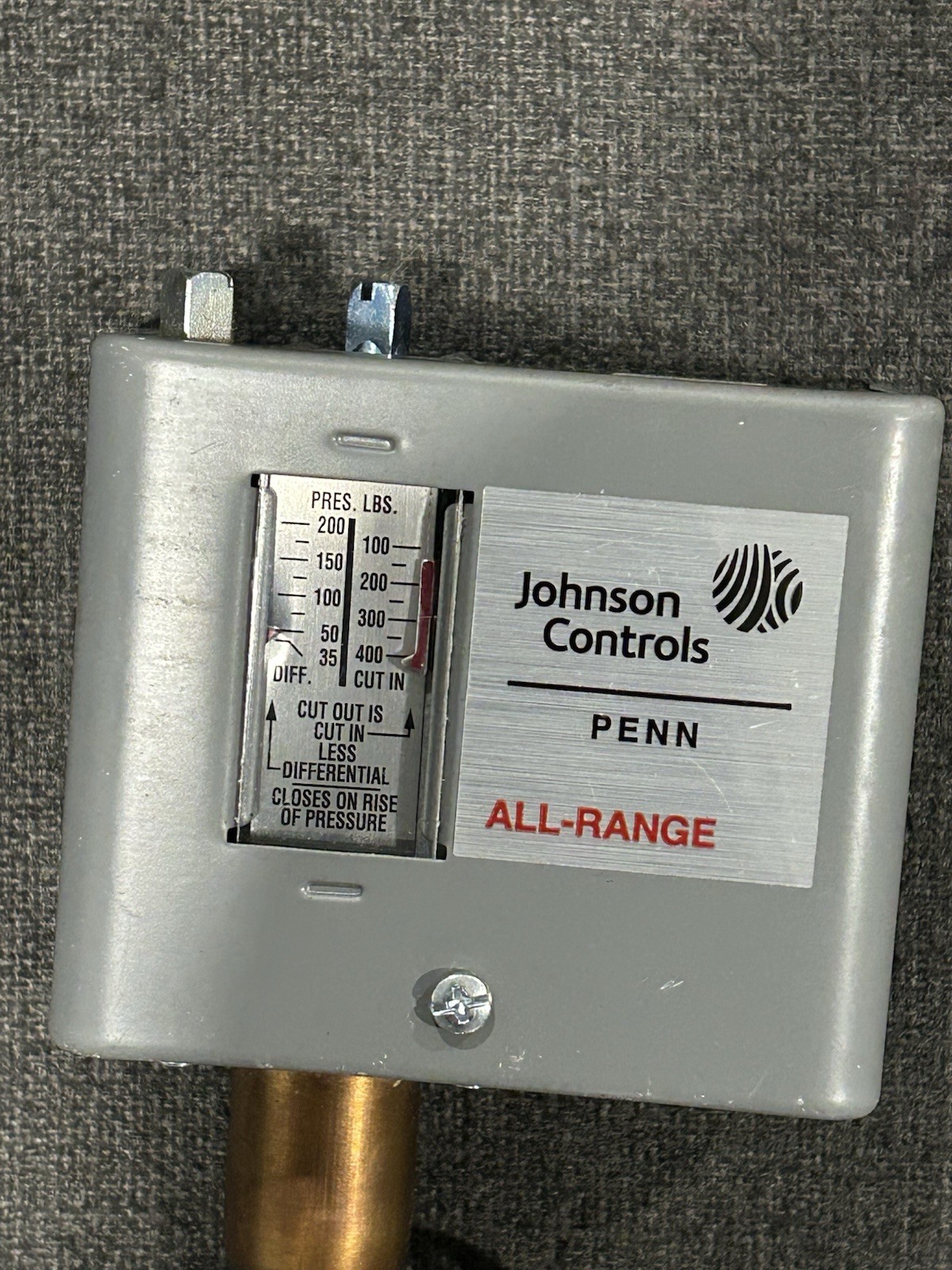 Johnson Controls P70aa-118 Pressure Control,Low,100 To 400