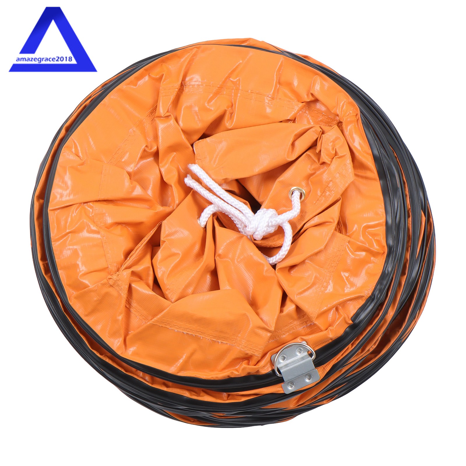 PVC Flexible Duct Hose for Ventilator Blower Fan w/ Rope & D-Ring 12″ × 16FT