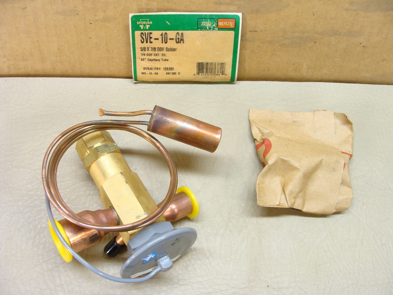 NEW SPORLAN SVE-10-GA thermostatic expansion valve 5/8 x 7/8 ODF solder