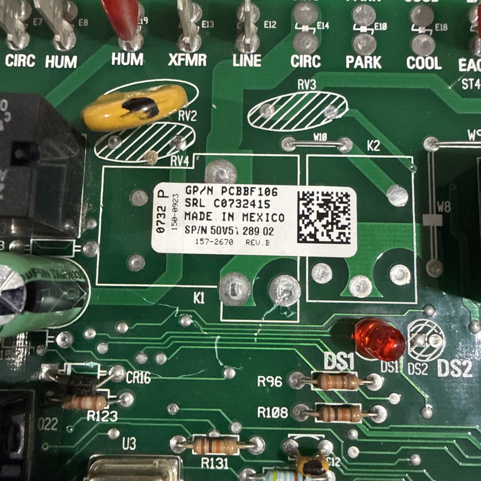 Goodman Furnace Control Circuit Board PCBBF106 for 50V51 289 02