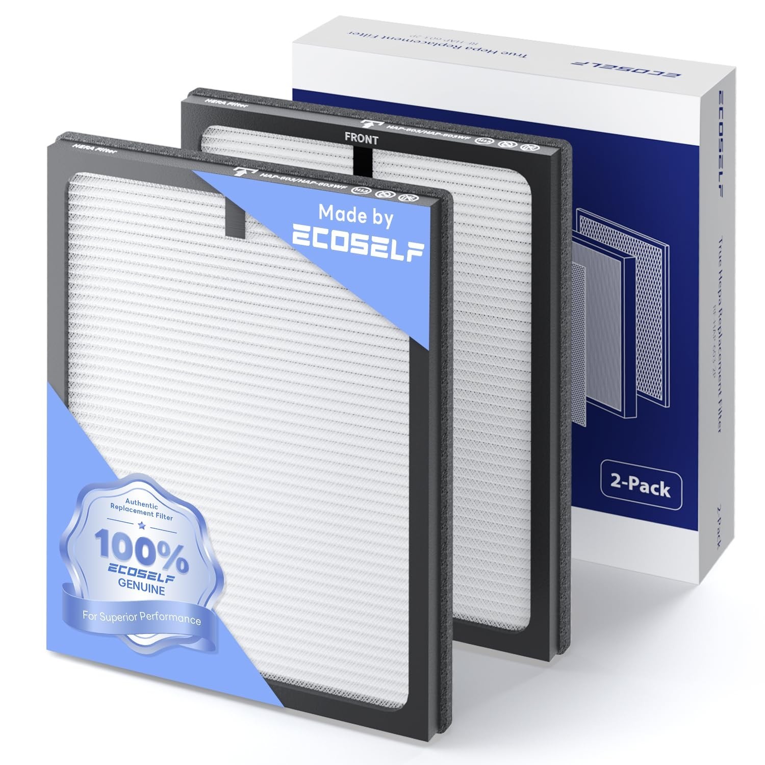 Genuine ECOSELF HAP603 Air Purifier Replacement Filter, 3-in-1 H13 True High-…