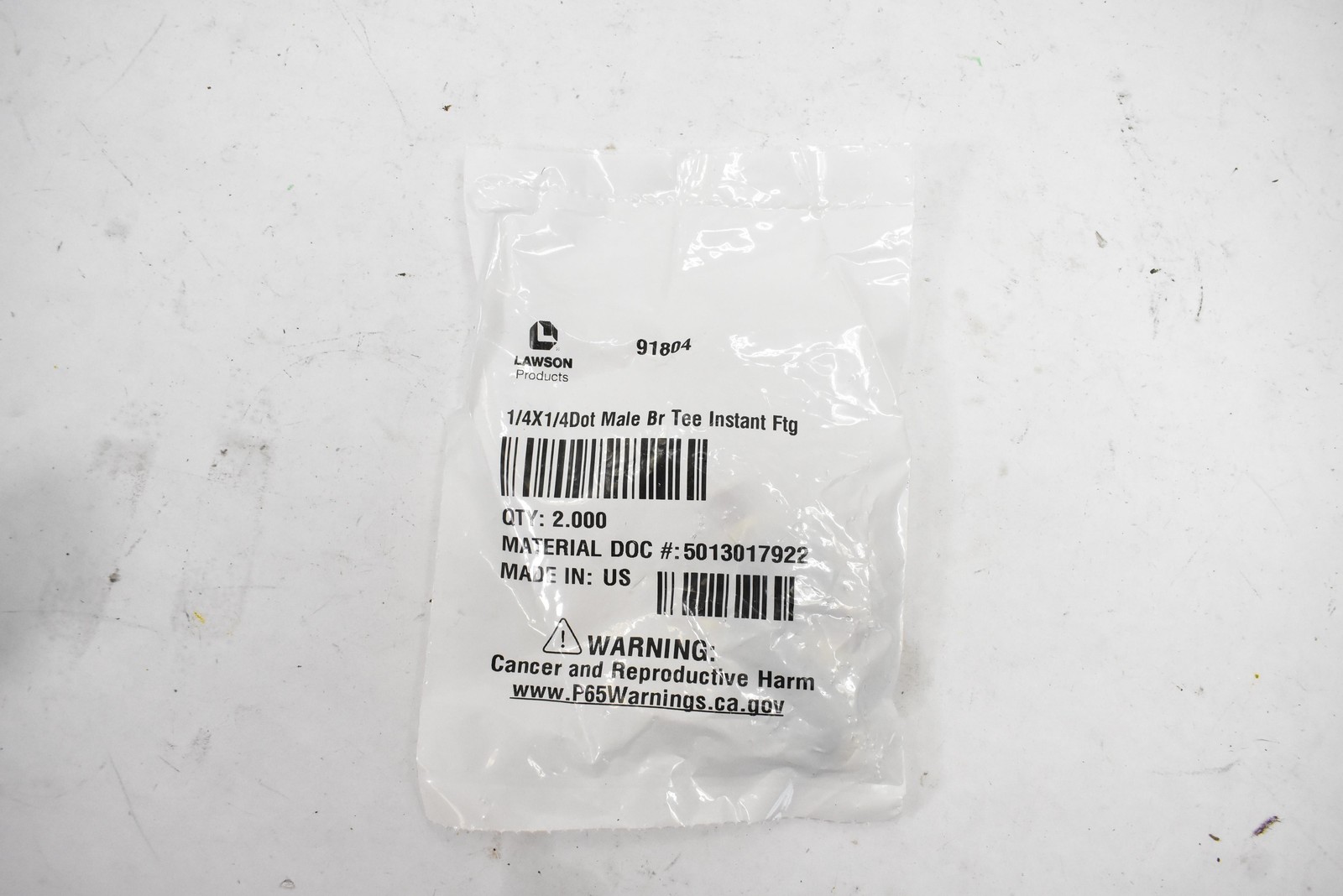 6 Lawson Products 91804 1/4 In Male Adapter 1/4X1/4 Tee Brass Black HVAC Fitting