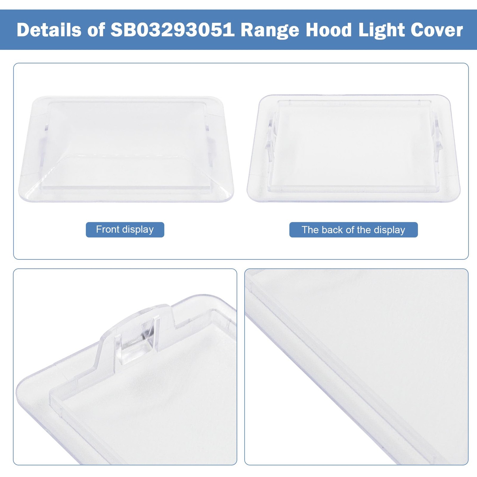 2 Pcs White Vent Light Covers Replacement for Broan Range Hood