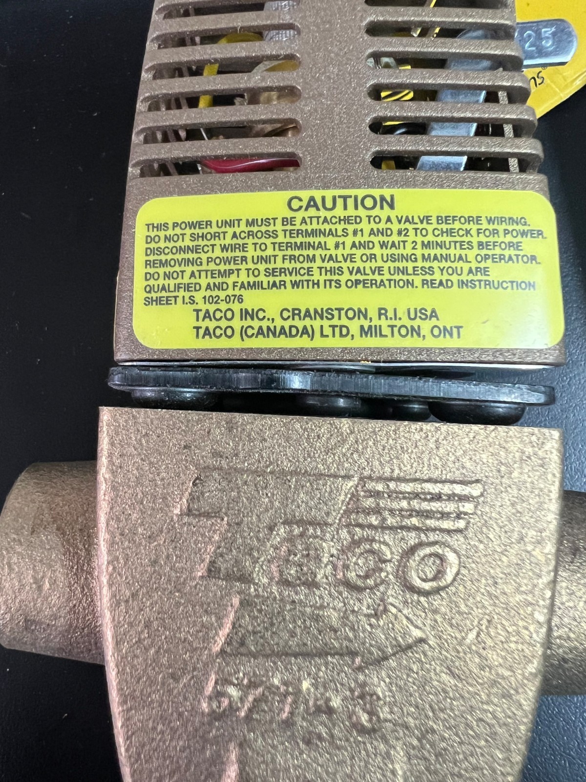 TACO 571-2 ZONE VALVE 2 WAY 3/4″ SWEAT GOLD SERIES 4237/OB
