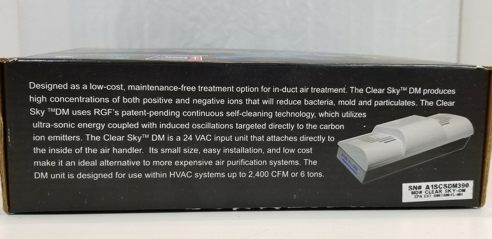 RGF Clear Sky DM Self Cleaning Indoor Air Treatment Unit