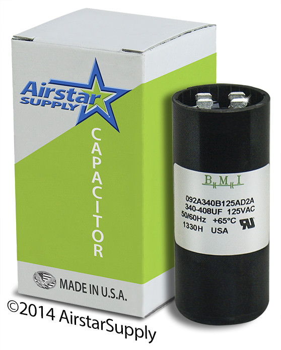 340-408 uF x 110/125 V VAC BMI Motor Start Capacitor # 092A340B125AD2A USA