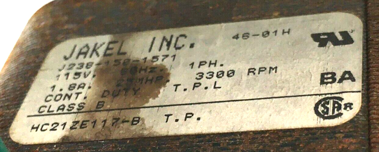 Durham J238-150-1571 Draft Inducer Blower Motor HC21ZE117-B used refurb. #RM265A