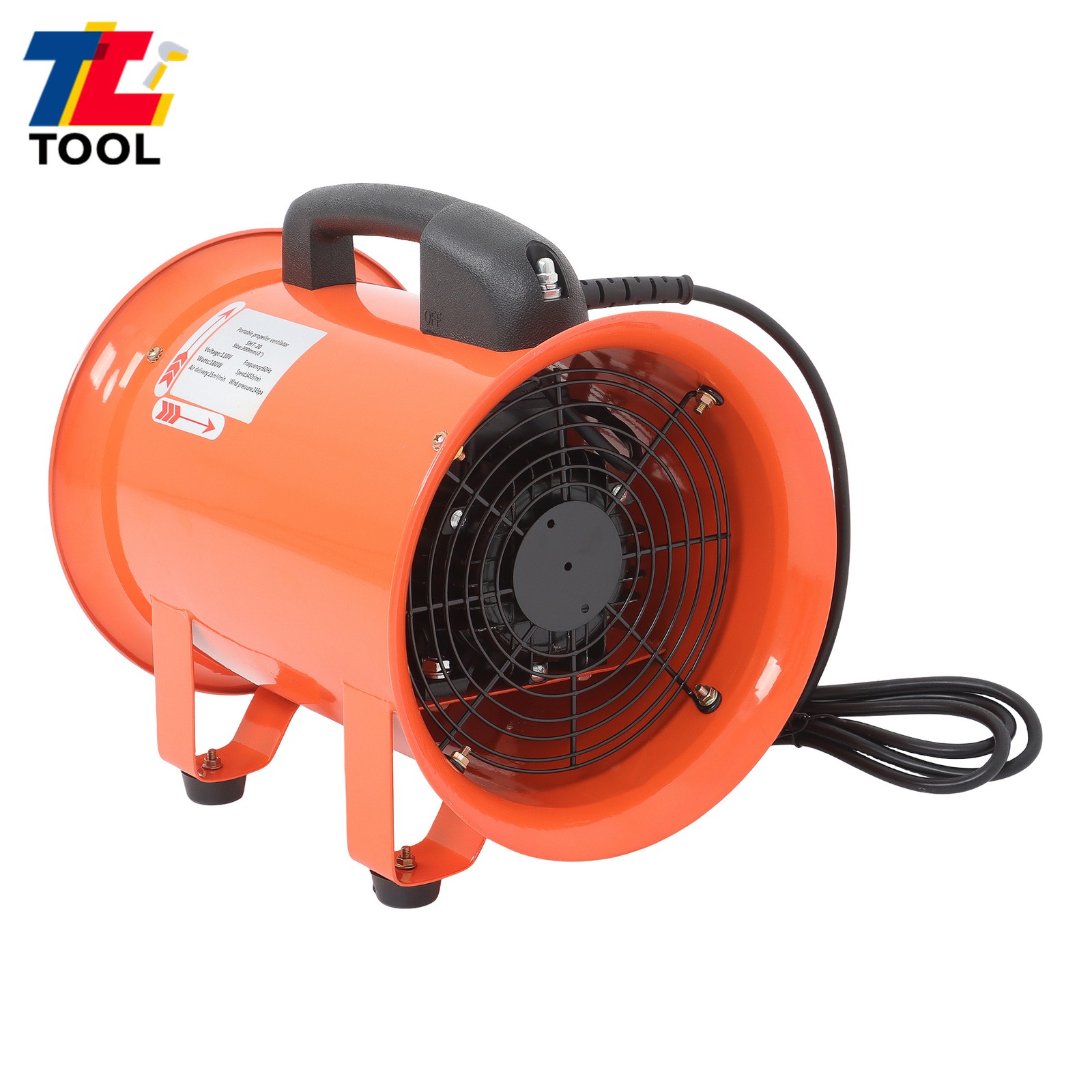 8 Inch Blower Fan 900CFM 3450RPM Portable Ventilator Blower w/ 16.4 Ft Duct Hose