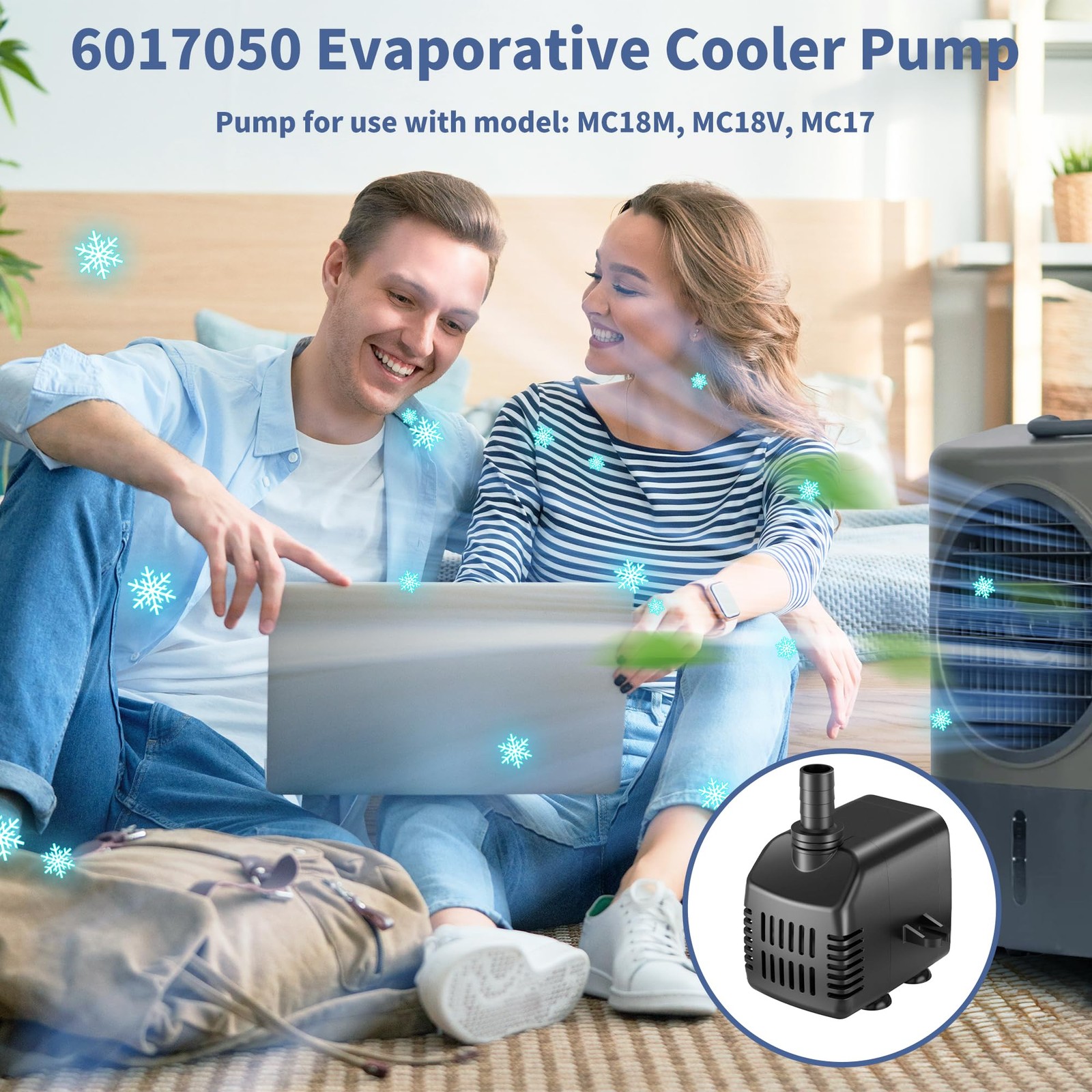 6017050 Evaporative Cooler Pump with 3 Pin Connector, Replacement Dark Green