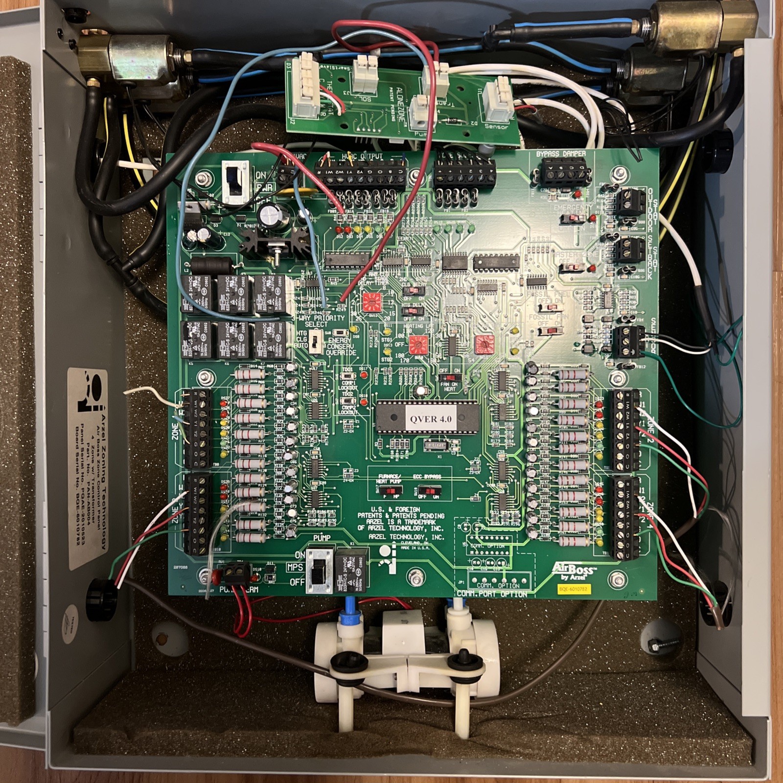 Arzel Zoning Technology Air Boss 4 Zone Furnace Damper Control Board Panel HVAC