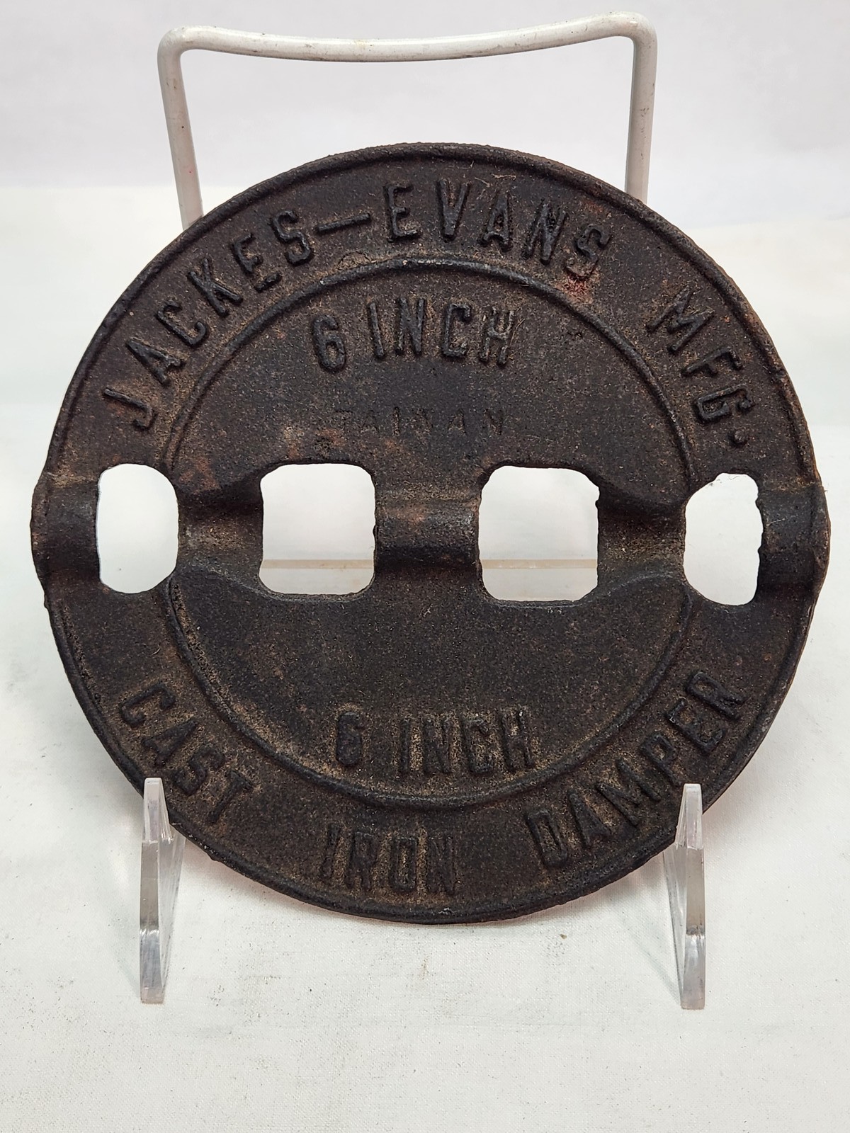Jackes-Evans Mfg. 6 Inch Cast Iron Flue Damper Wood Stove Furnace Wall Hanger