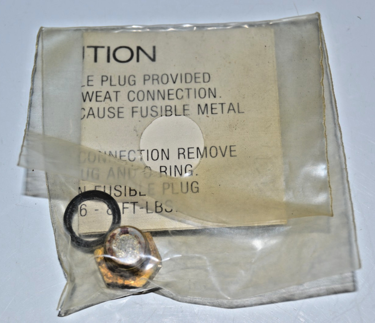 KENMORE/SEARS FUSIBLE BRASS PLUG 362° 3/8″-24 FINE Thread with O-RING, NEW