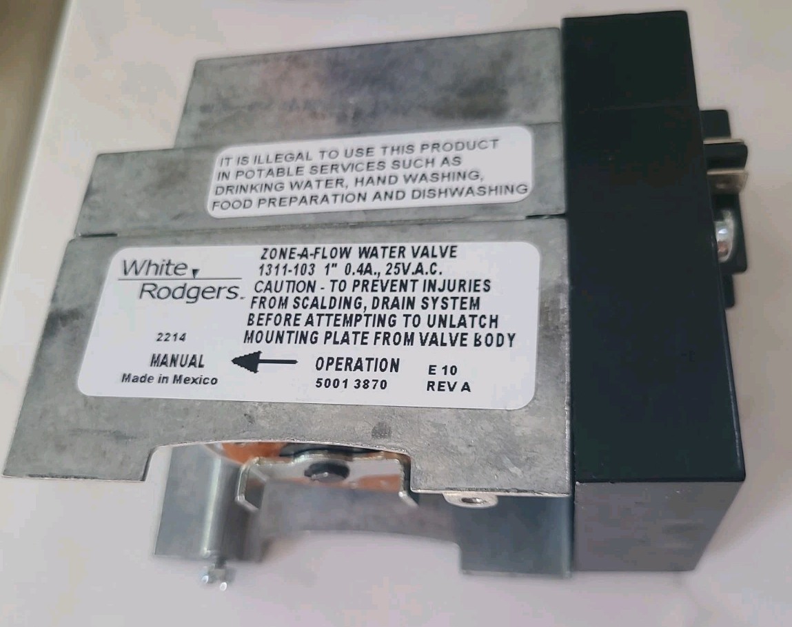 White-Rodgers 1311-103 Brass Hydronic Zone Flow Water Valve – Incomplete