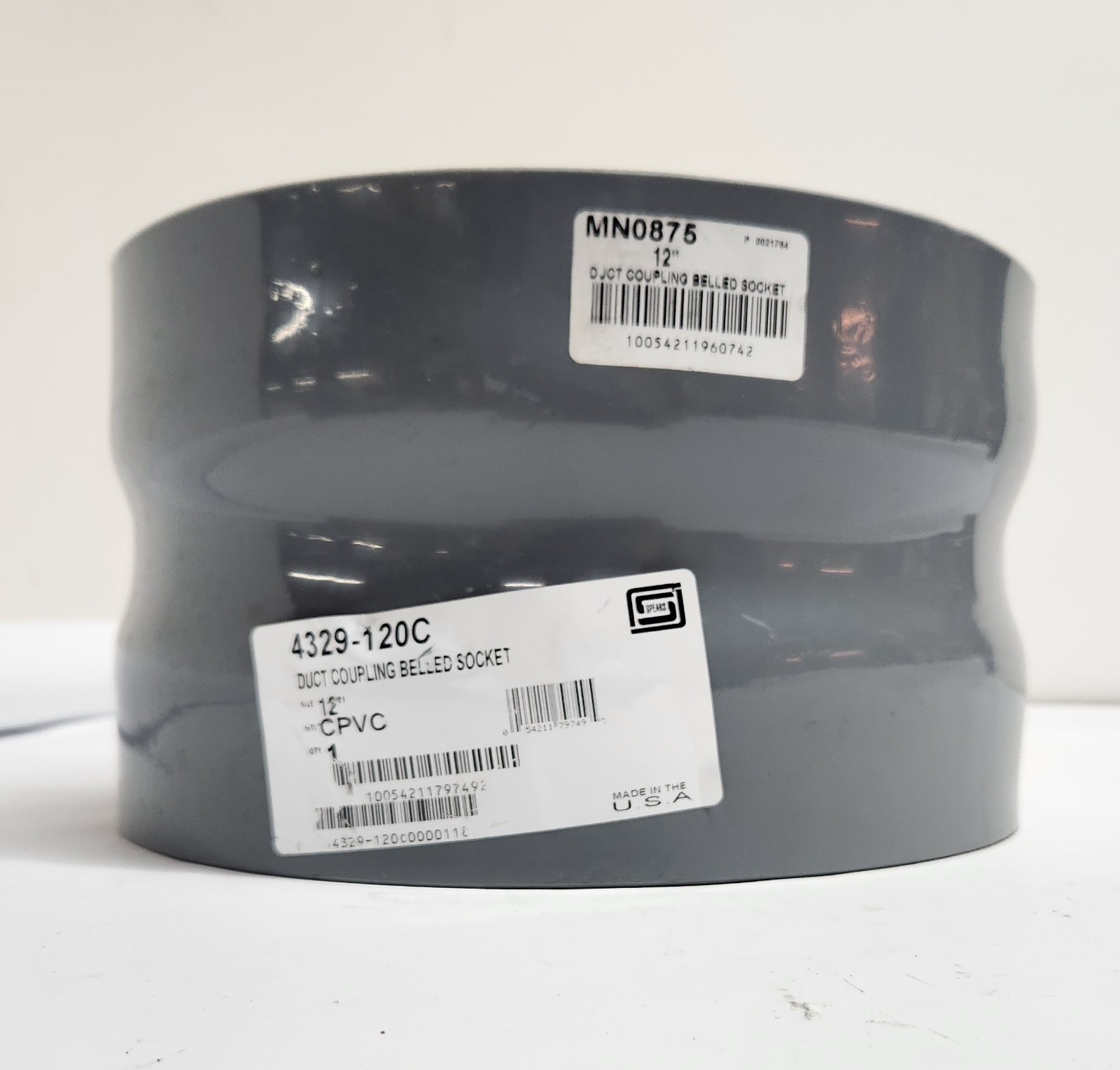 Spears 4329-120C 12″ CPVC Belled Exhaust Duct Coupling Socket