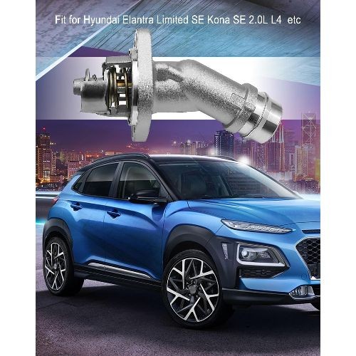 Coolant Thermostat Housing Assembly Fit for Elantra 2017-2020 Kona 2018-2021 Vel