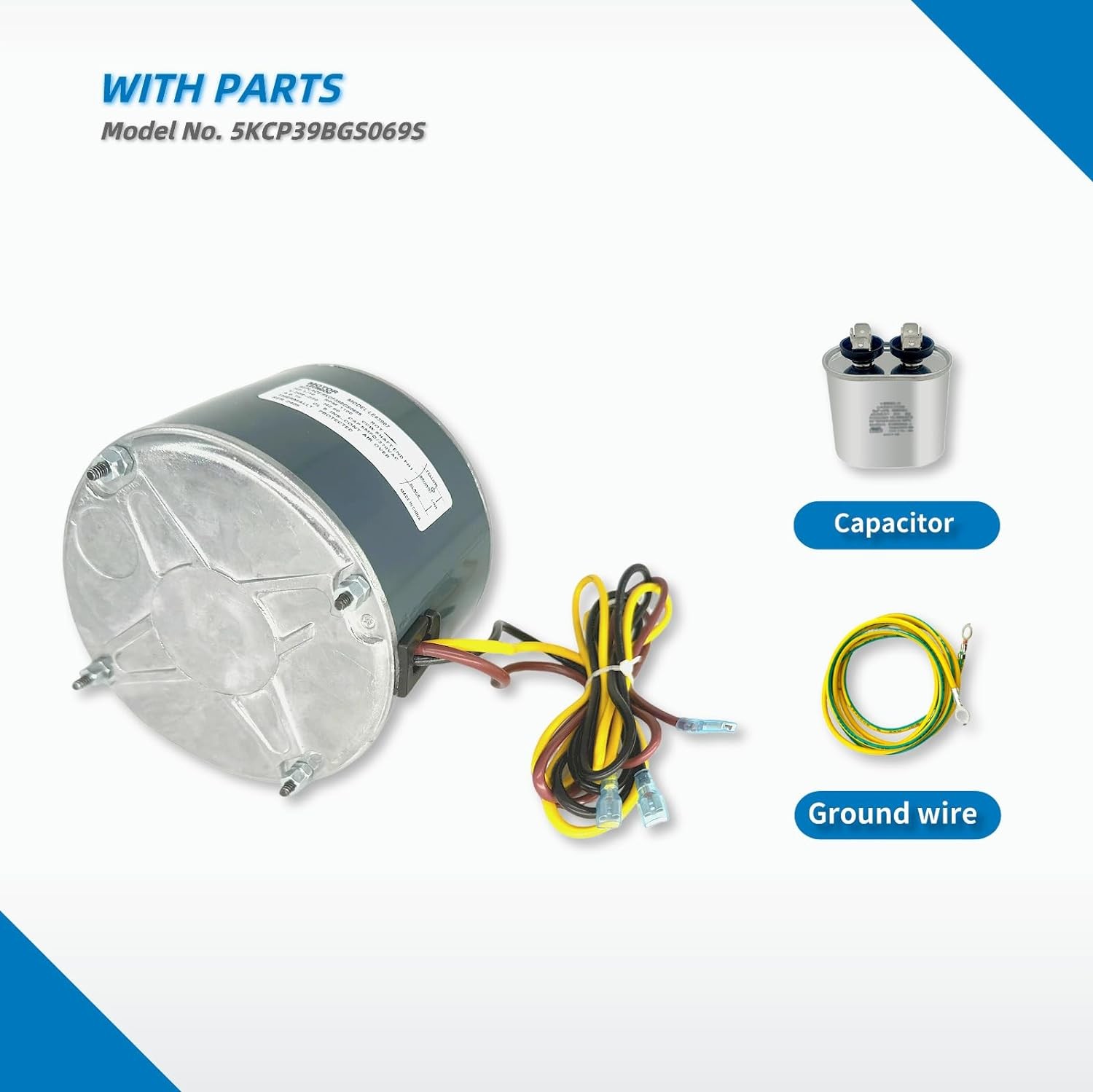 Condenser Fan Motor Replacement for Carrier 5KCP39BGS069S #3S001, #GE3907…