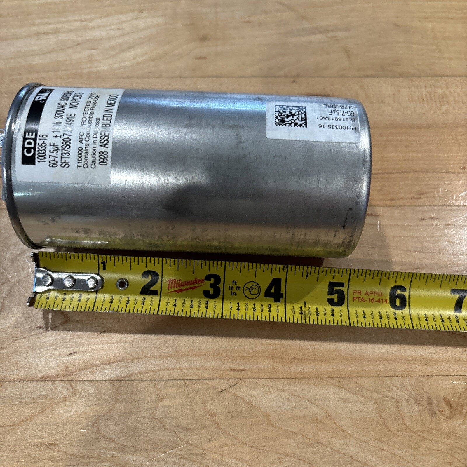 CDE 89M84 Dual Run Capacitor 60-7.5 370 VAC 50/60 Hz Assembled Mexico