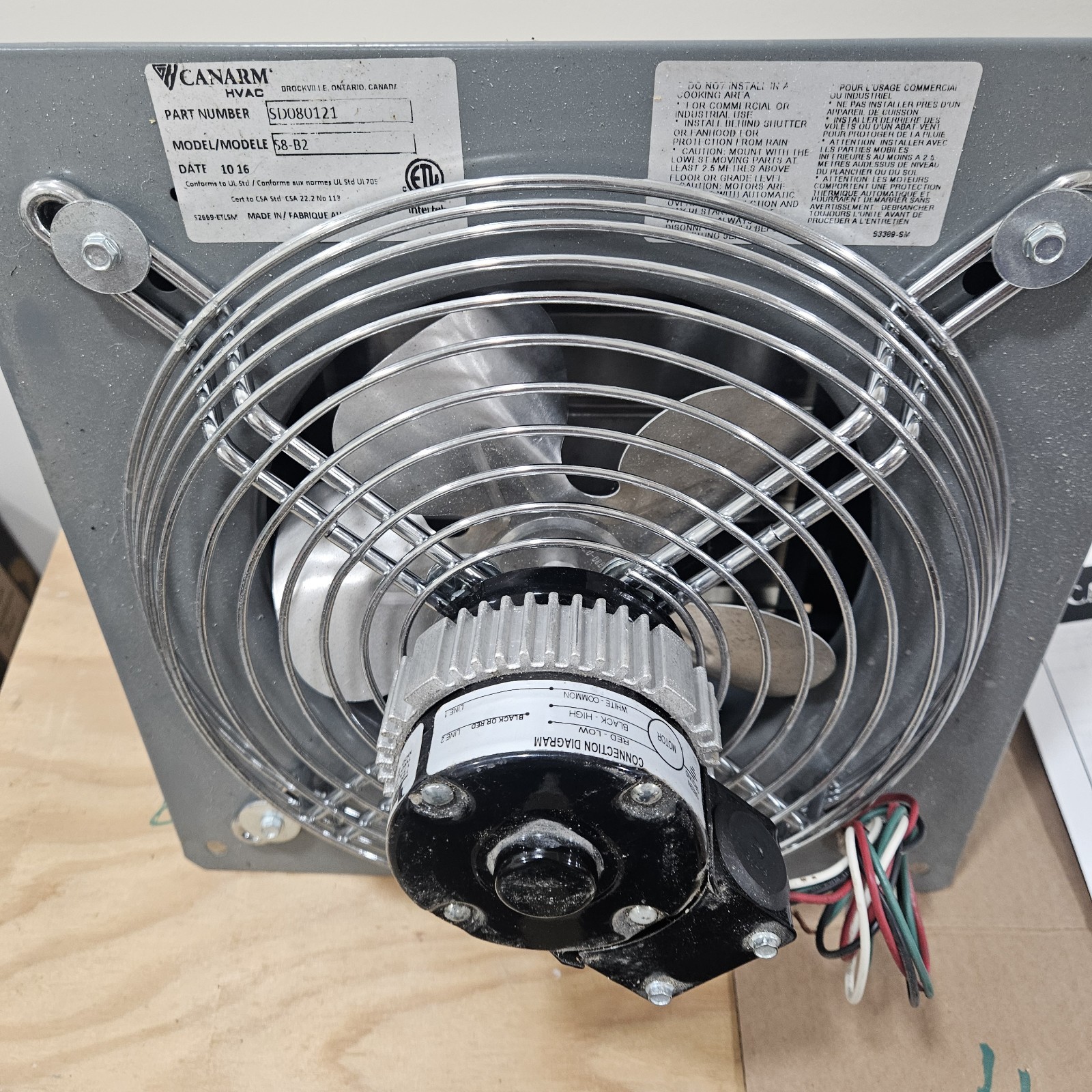 Attic fan/whole house Canarm S8-B2 115V 1A 1000-1999 CFM Explosion Proof Gray