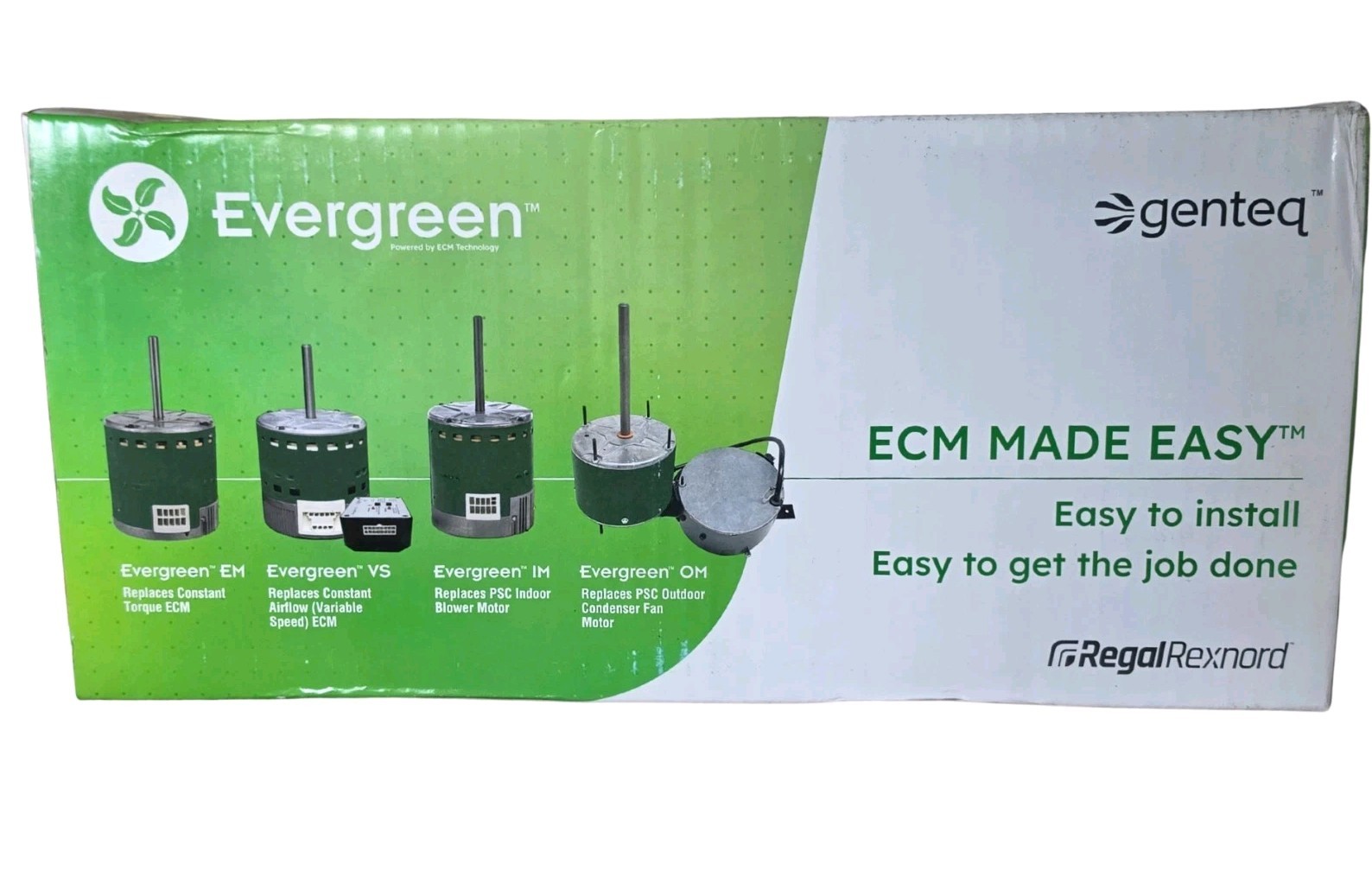 Genteq Evergreen VS Fan & Blower Motor, 1 HP (120/240V, 1050 RPM, 60 HZ, 6510VUI