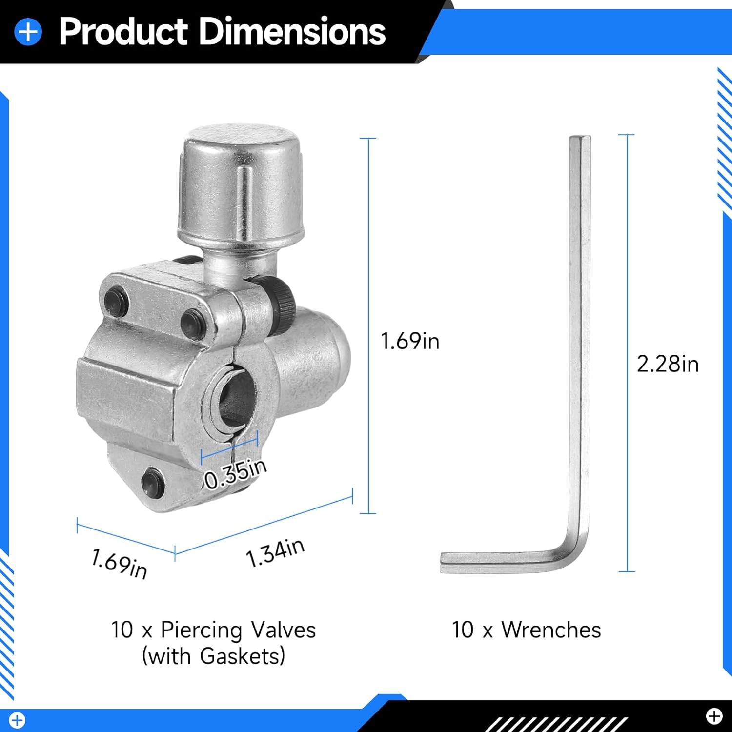 10 Pcs Bullet Piercing Valves BPV-31 Piercing Valve for Refrigerators HVAC Co…