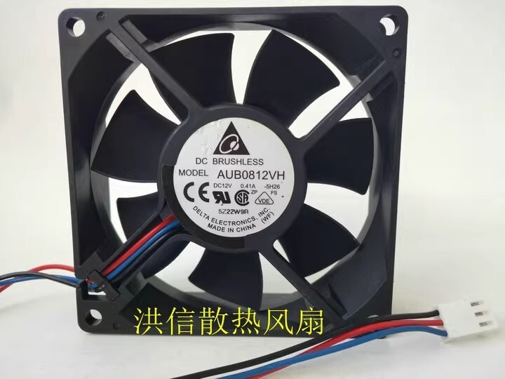 Delta AUB0812VH 8025 DC12V 0.41A 8CM 3-Pin High Airflow Cooling Fan