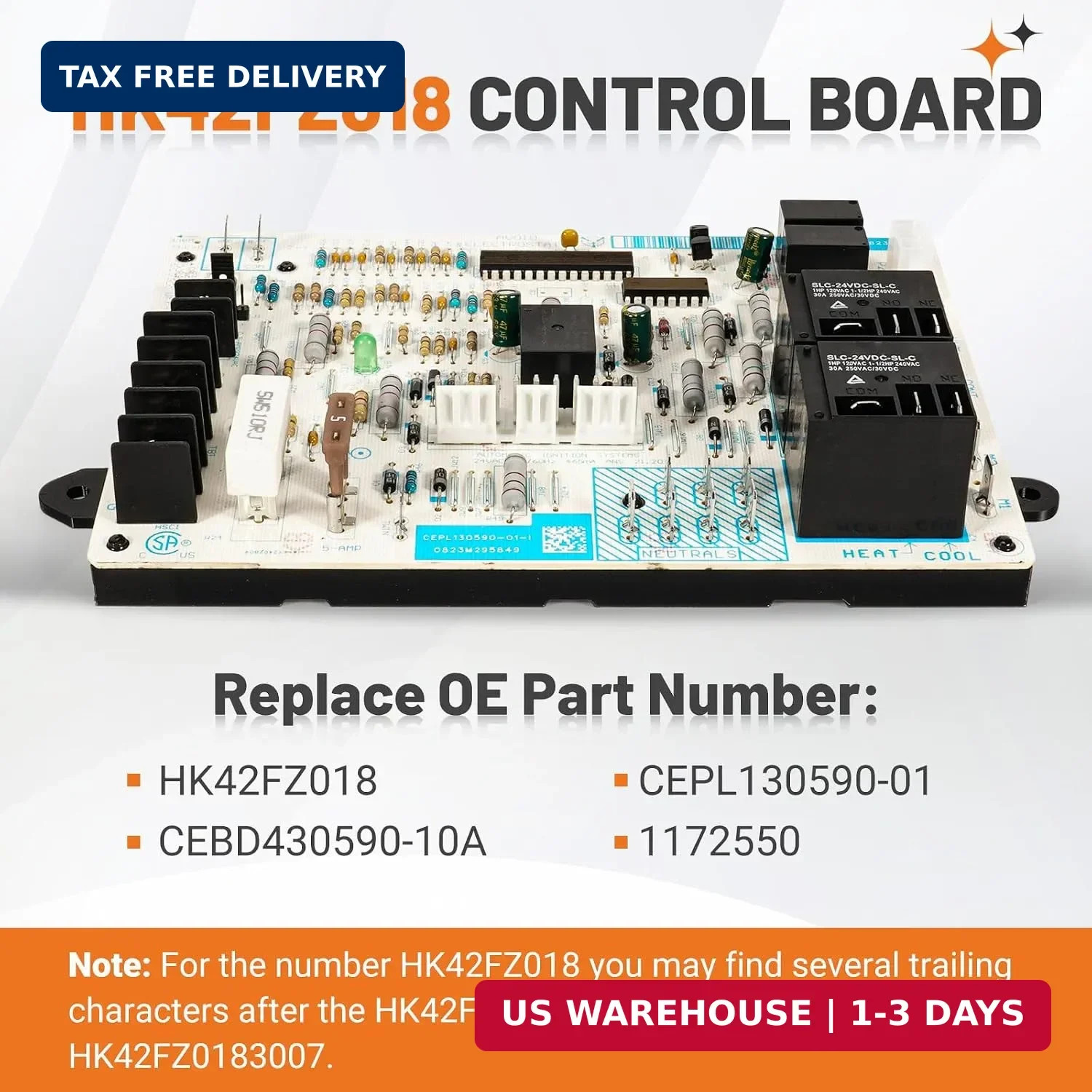 Upgrade HK42FZ018 OEM Furnace Control Board 1172550 Fits for Carrier Bryant Payn