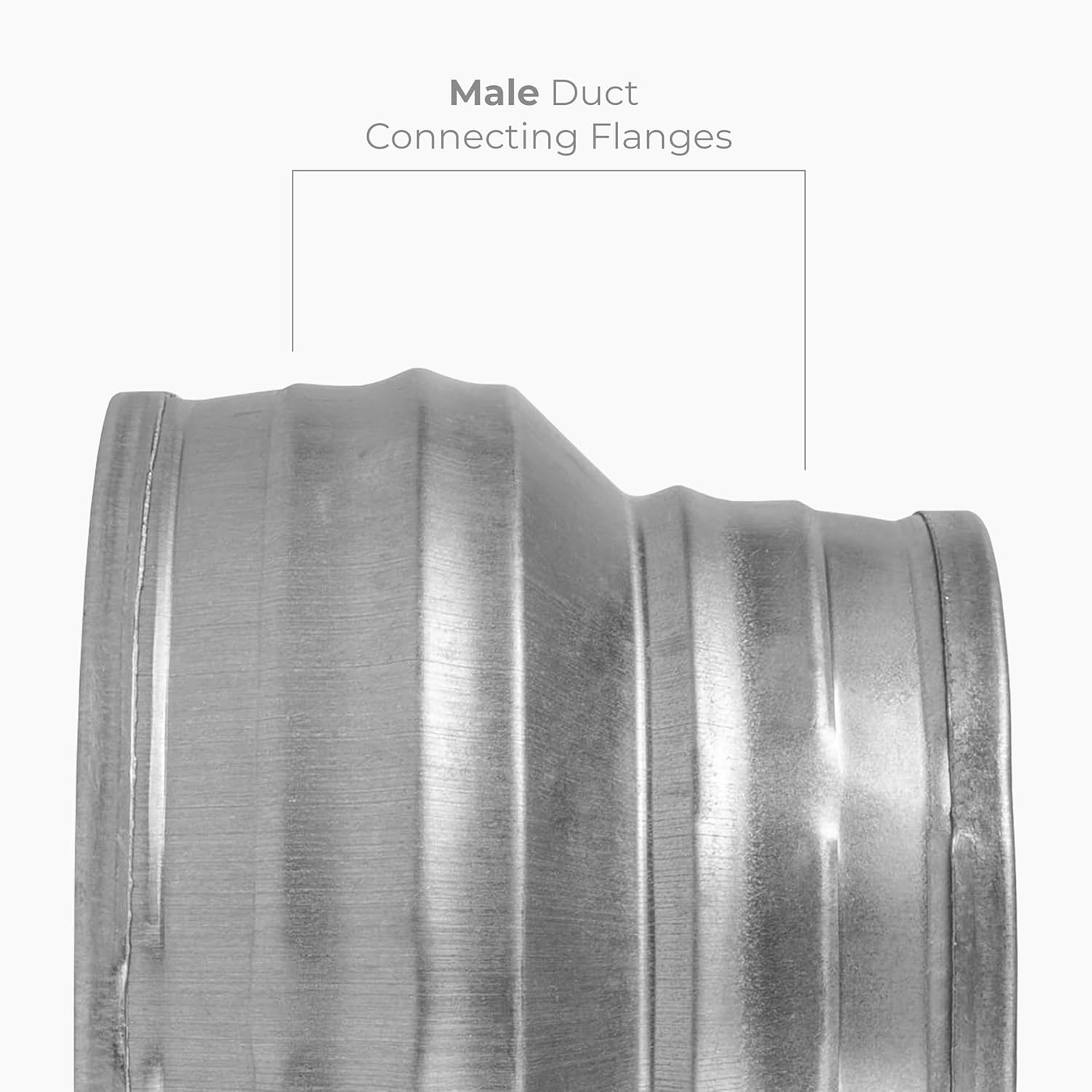 5″ to 4″ Inch round Duct Reducer – Male Fit Galvanized Steel Pipe Increaser – Co