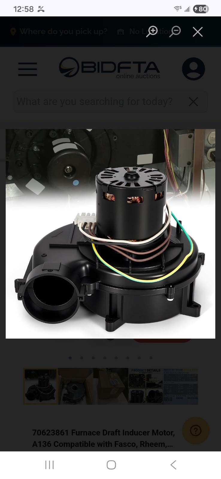 Fasco 70624239 A136 Draft Inducer Motor Rheem Ruud