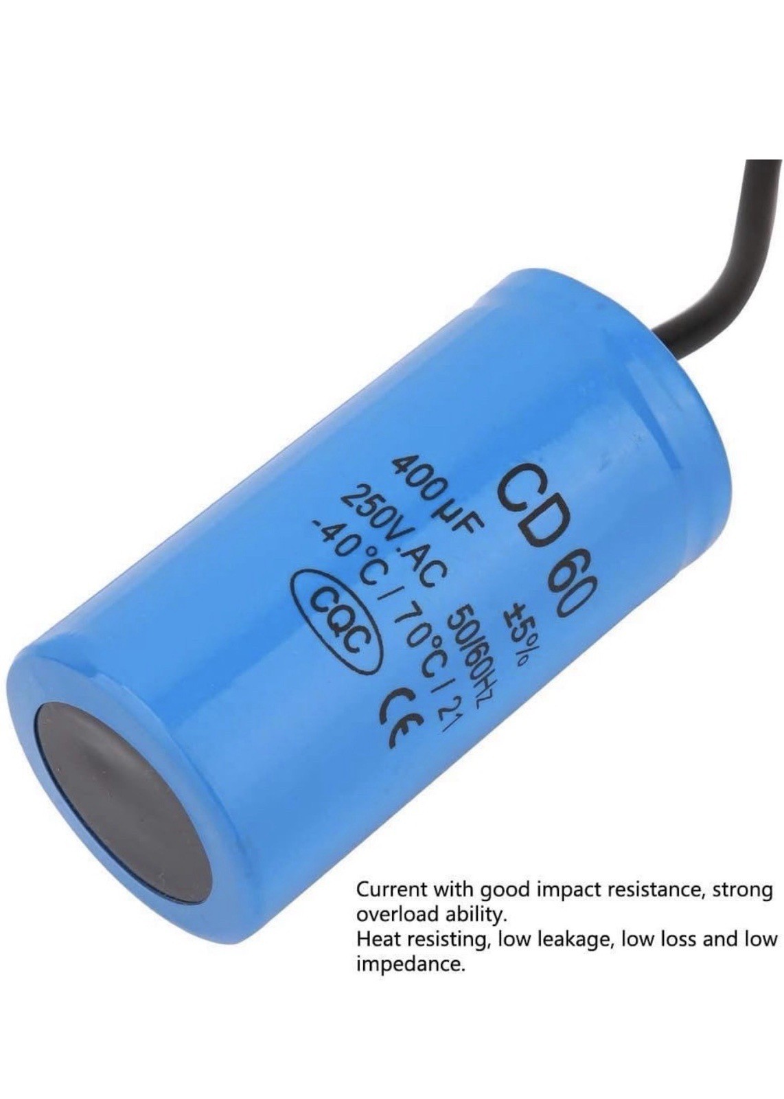 CD60 Motor Start Capacitor 400uF 250V AC 50/60Hz for Air Compressor