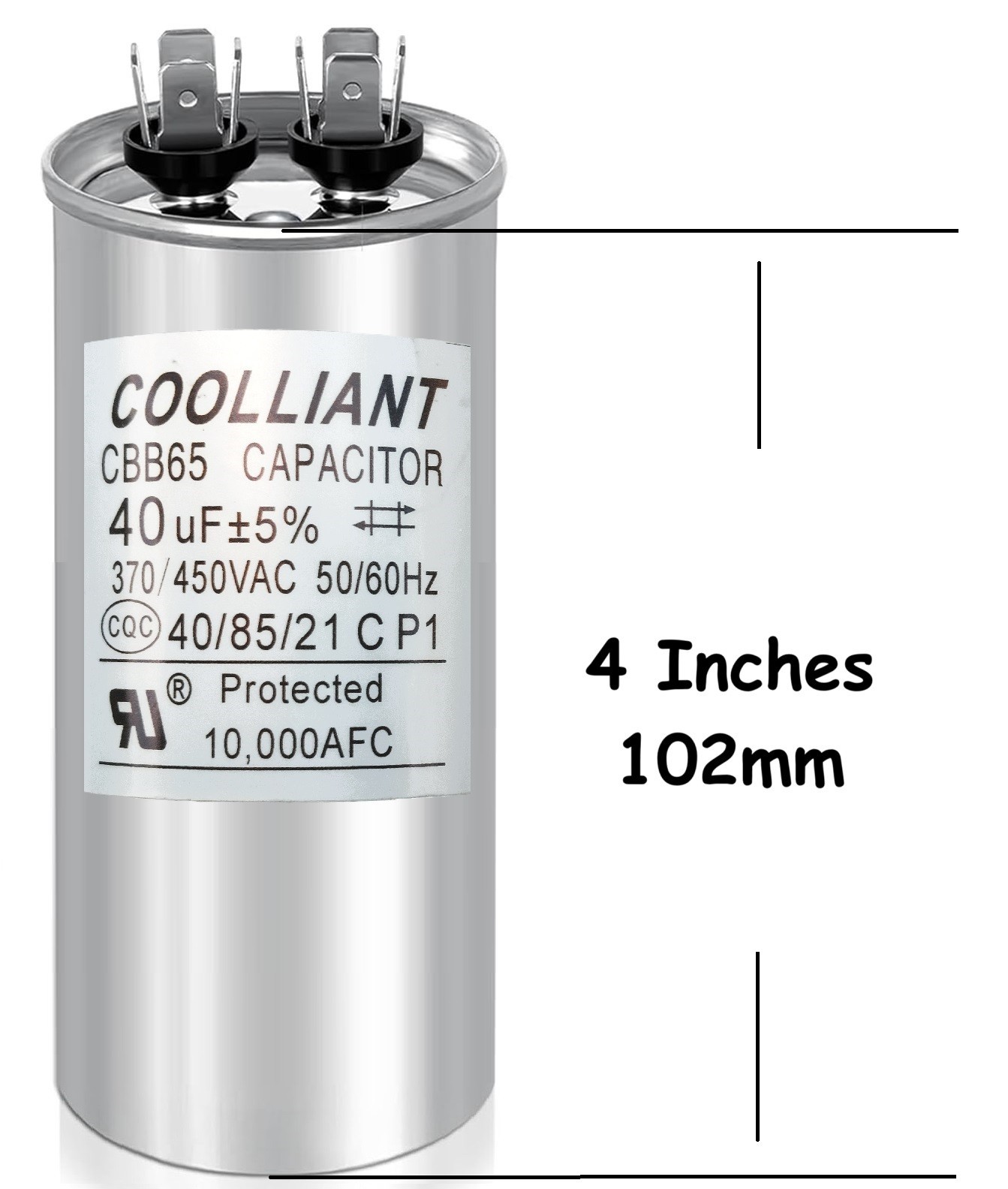 Round HVAC 40 uF/MFD Motor Run/Start Capacitor for AC Compressor and Condenser