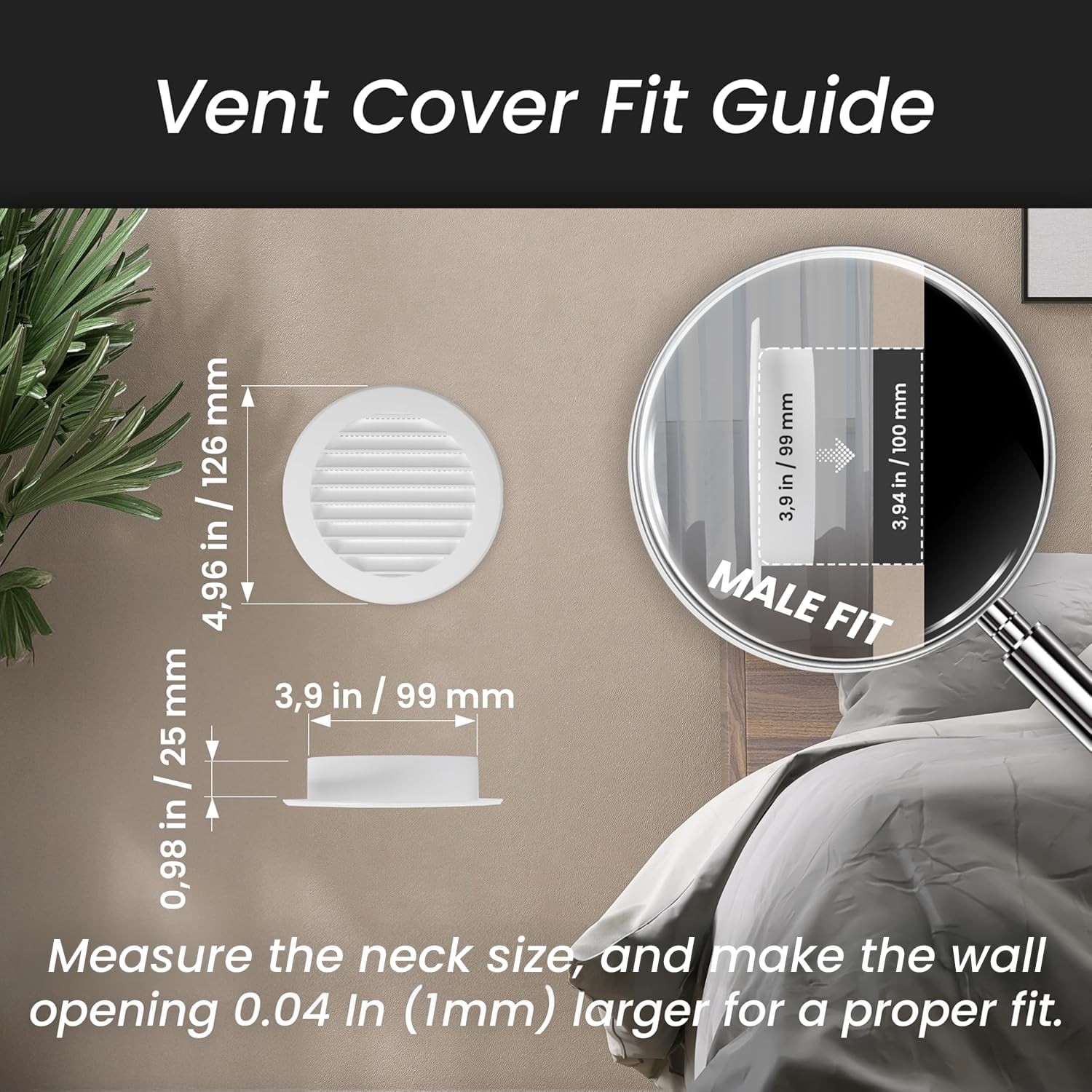 Repa Market 4 Inch Round White Vent Cover/Plastic Air Grille Ø 4″,