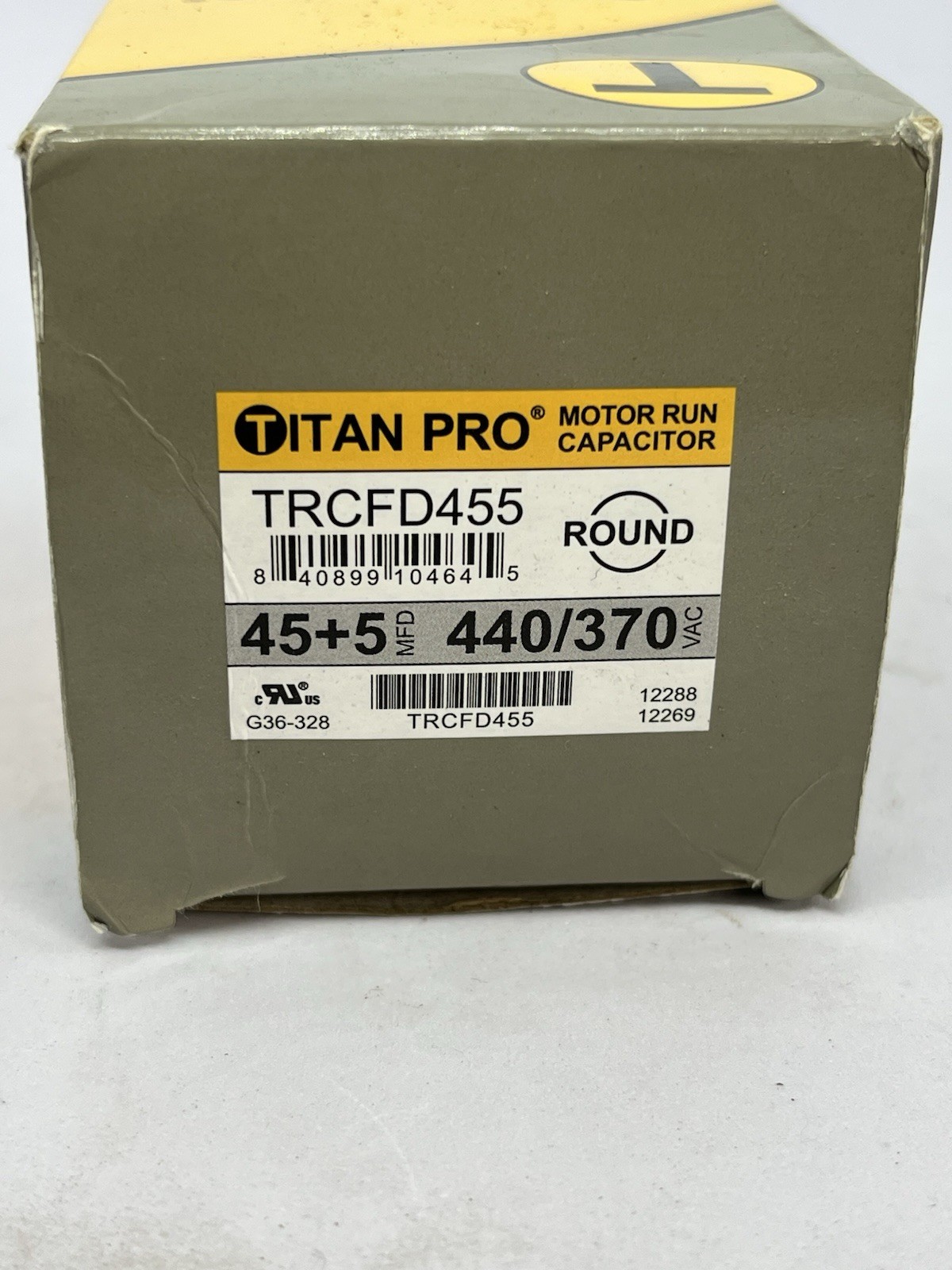 Titan Pro TRCFD455 Round Dual Run Capacitor 45+5 MFD 440V 370V HVAC Motor