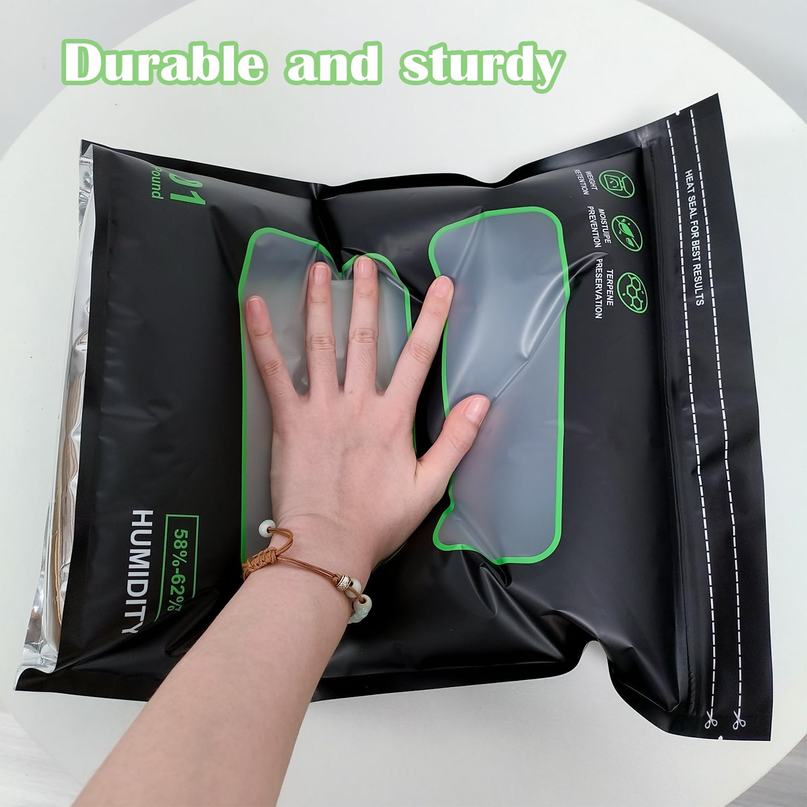 5PCS 1lb Terp Bags – 58%-62% RH 2-Way Humidity Control Onesize, Clear