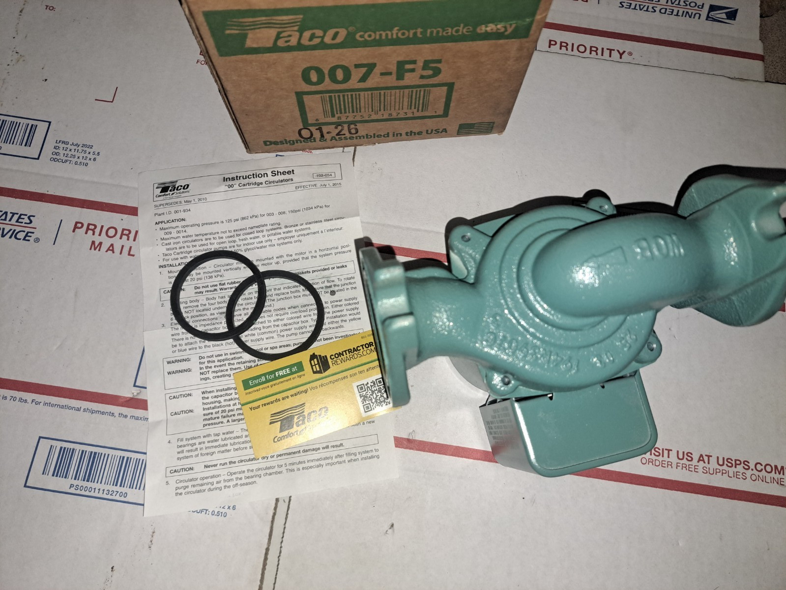NEW TACO 007-F5 CARTRIDGE CIRCULATOR PUMP – 2026 Model F4 F3