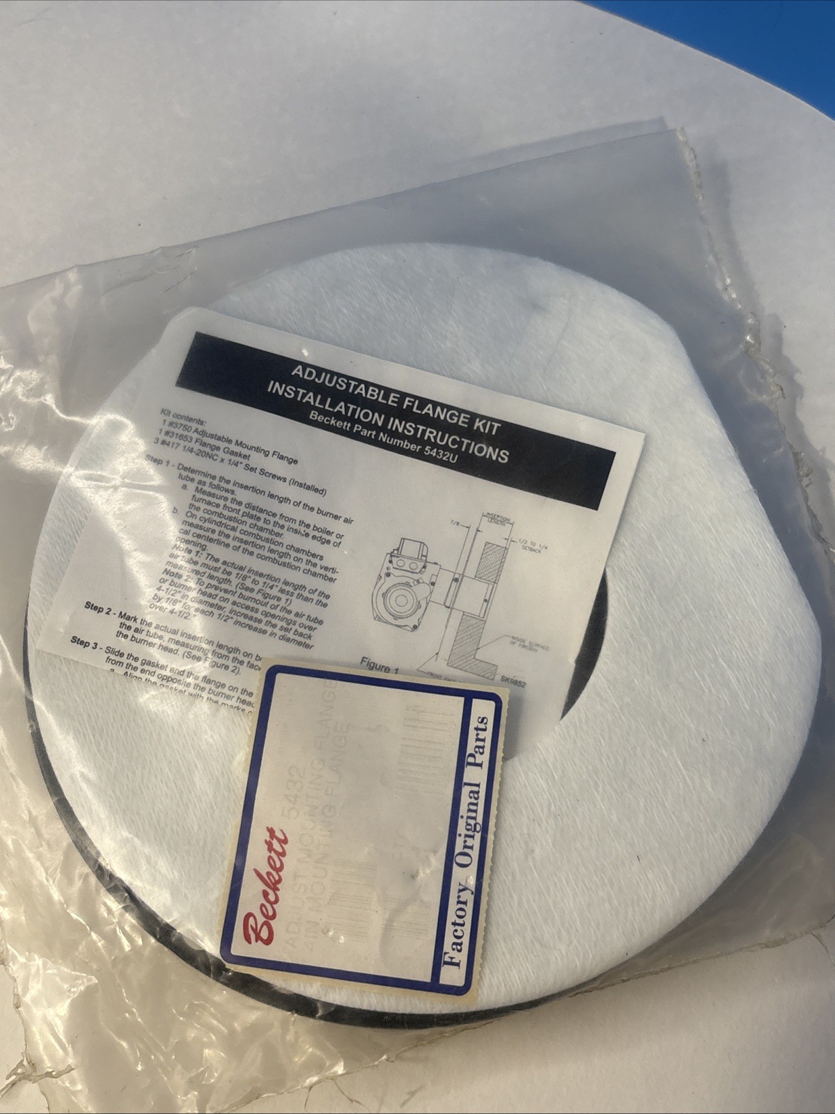 BECKETT 5432 OIL BURNER ADJUSTABLE MOUNTING FLANGE OEM GENUINE NOS