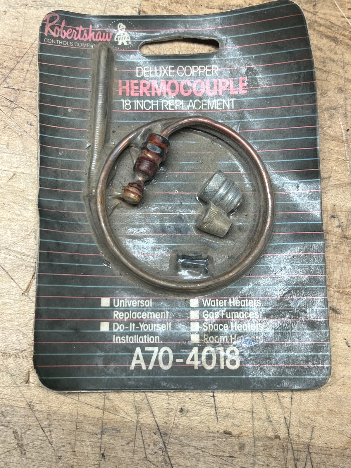 Robertshaw deluxe copper thermocouple 18″ lead A70-4018 universal