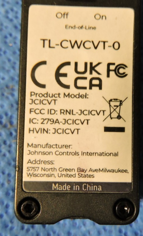 Johnson Controls TL-CWCVT-0 Wireless BACnet MS/TP Converter Portable / TESTED
