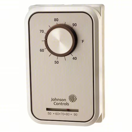 Johnson Controls T25a-1C Line Voltage Mechanical Thermostat, Heat Or Cool, 40