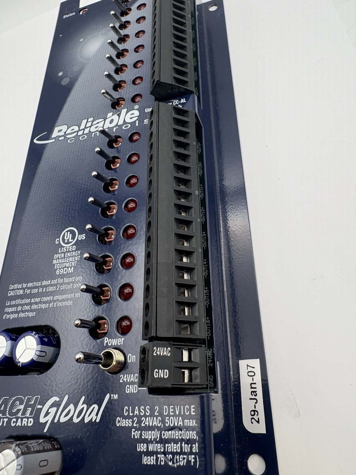 Reliable Controls Mach Global Output Board SWITCH CARD MACH-GLOBAL MGX-O