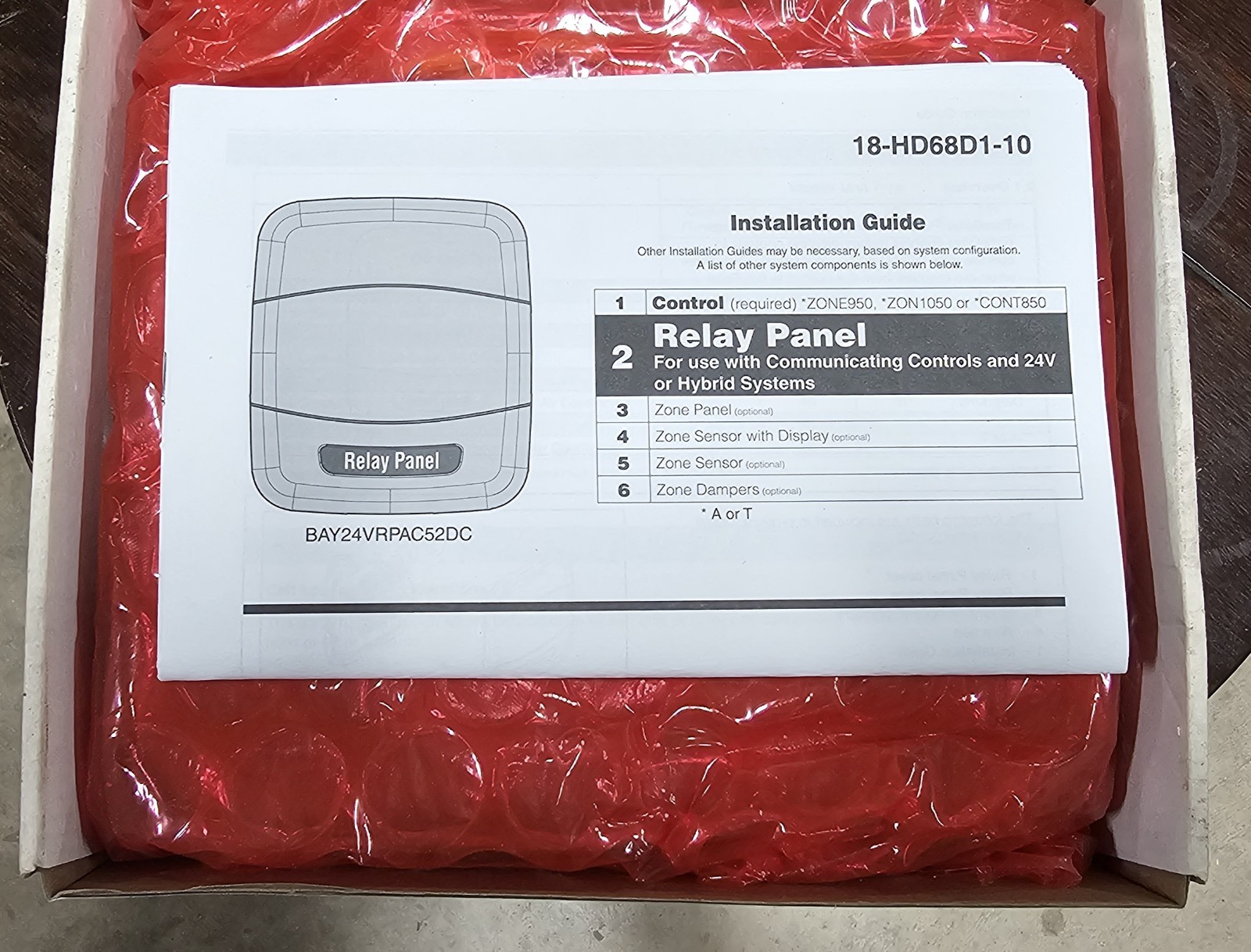 BAY24VRPAC52DC Trane / American Standard Relay Panel Control Board