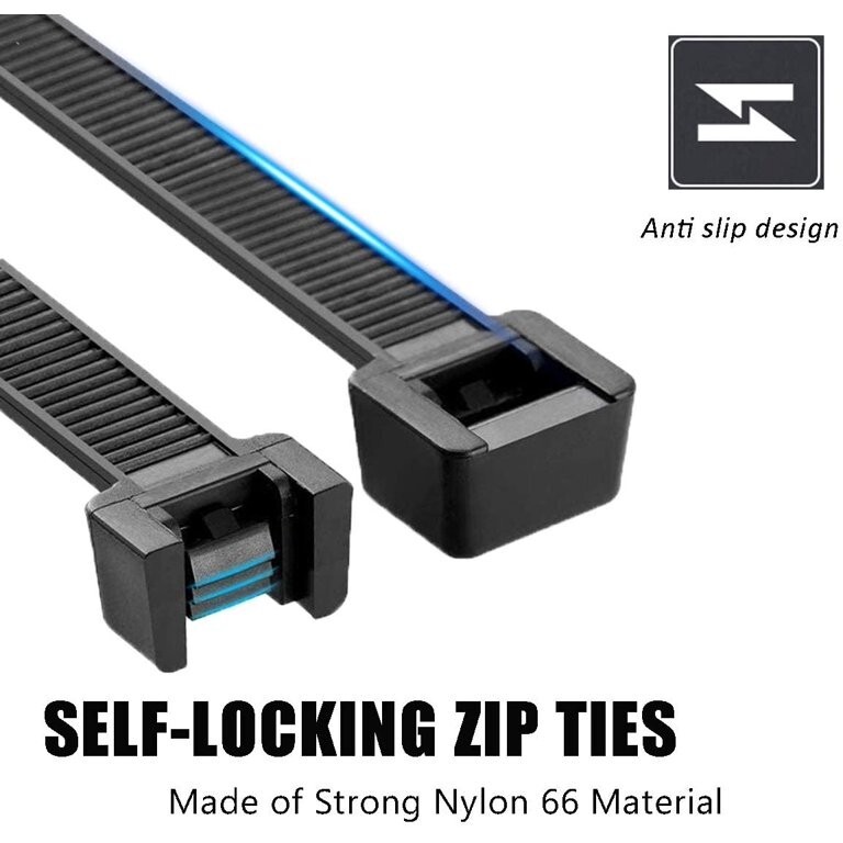 100 BLACK CABLE ZIP TIES Heavy Duty UV Resistant UL 4 6 8 10 12 15 18 24″ & 36″