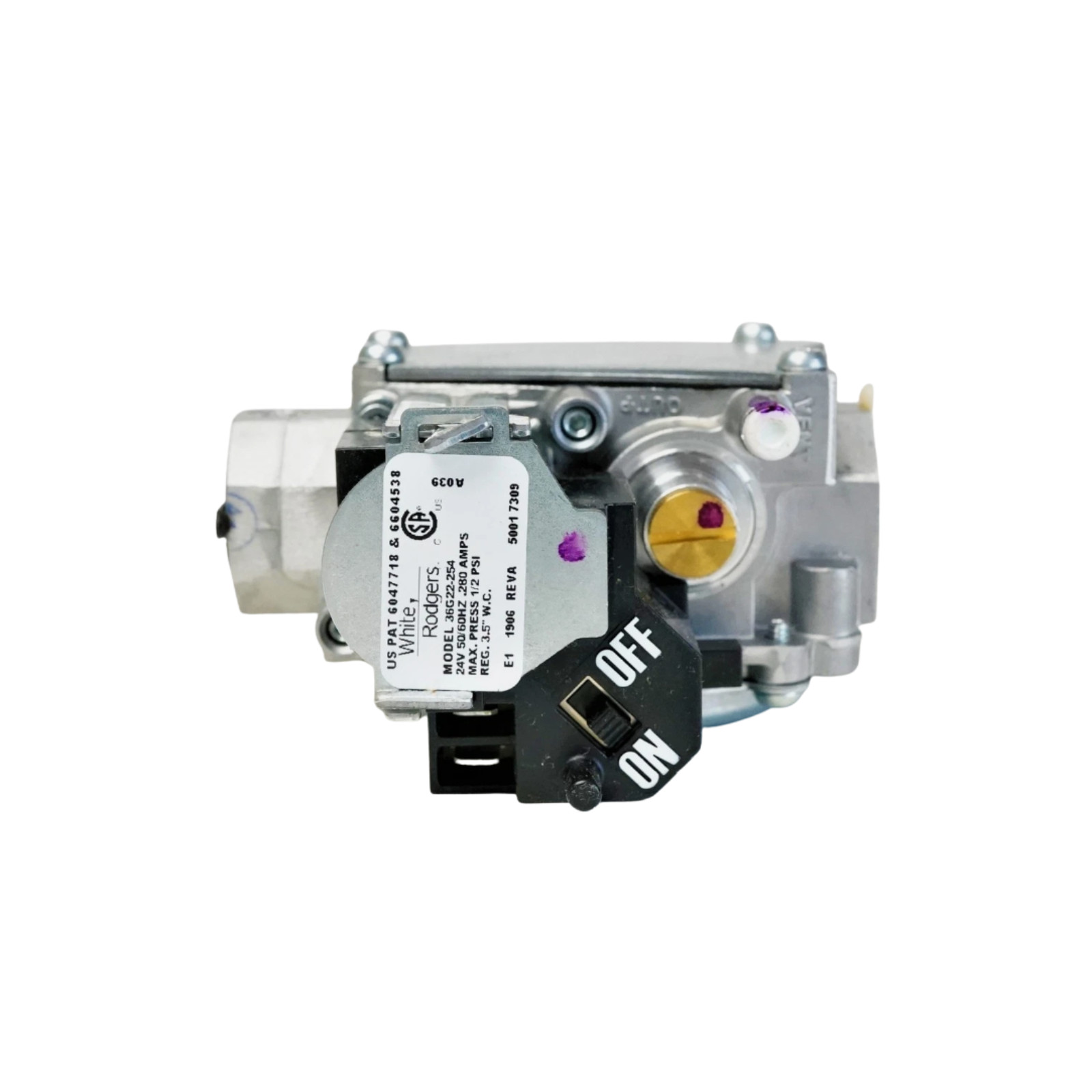 36G22-254 White Rodgers Furnace Gas Valve Replaces Goodman 0151M00013 36G22Y-202