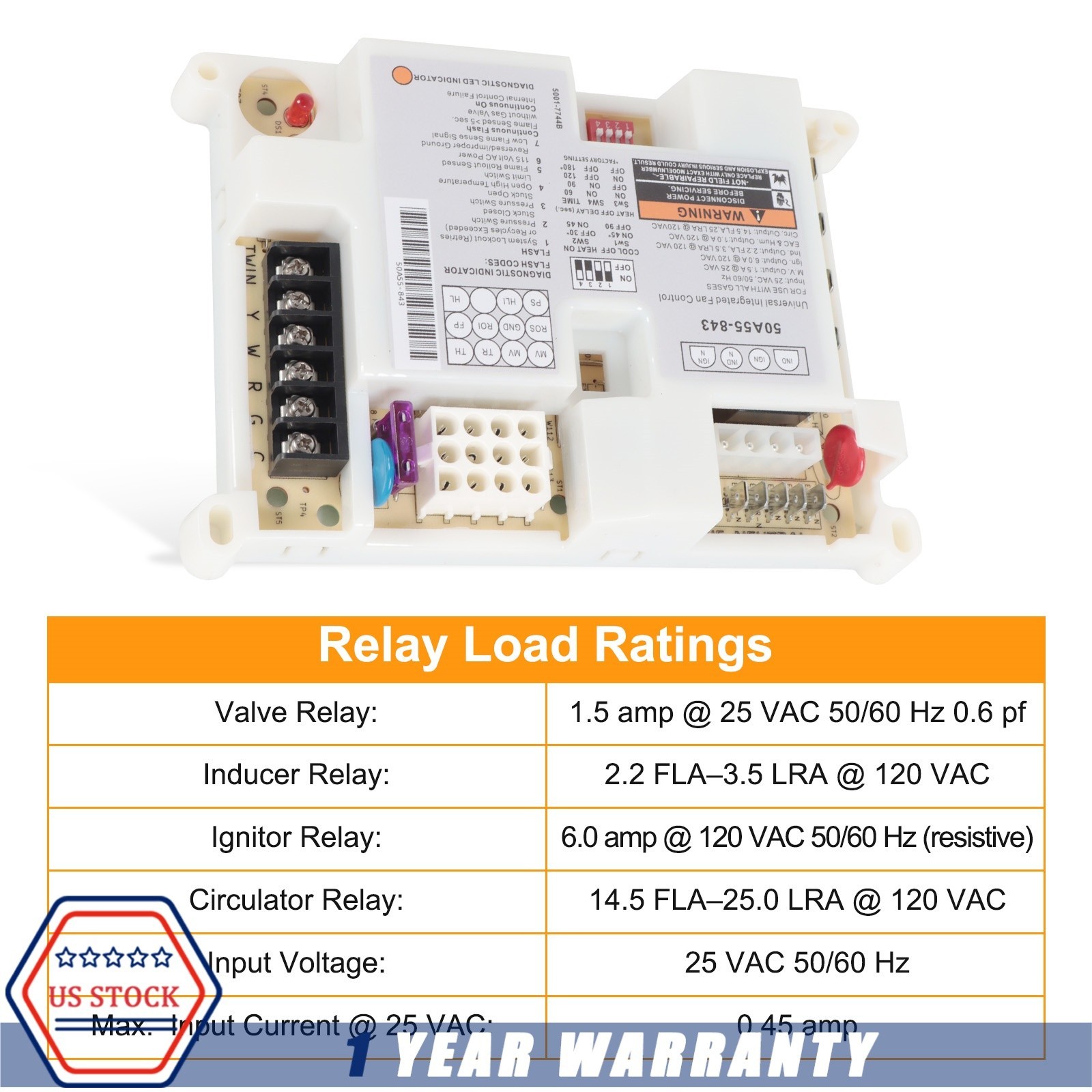 Integrated Furnace Control Board NEW For White Rodgers Lennox 50A55-843
