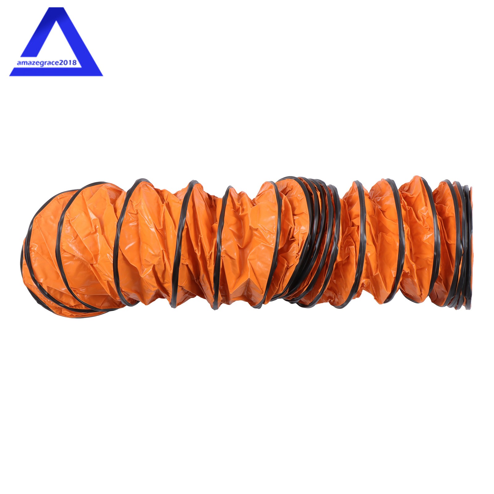 PVC Flexible Duct Hose for Ventilator Blower Fan w/ Rope & D-Ring 12″ × 16FT