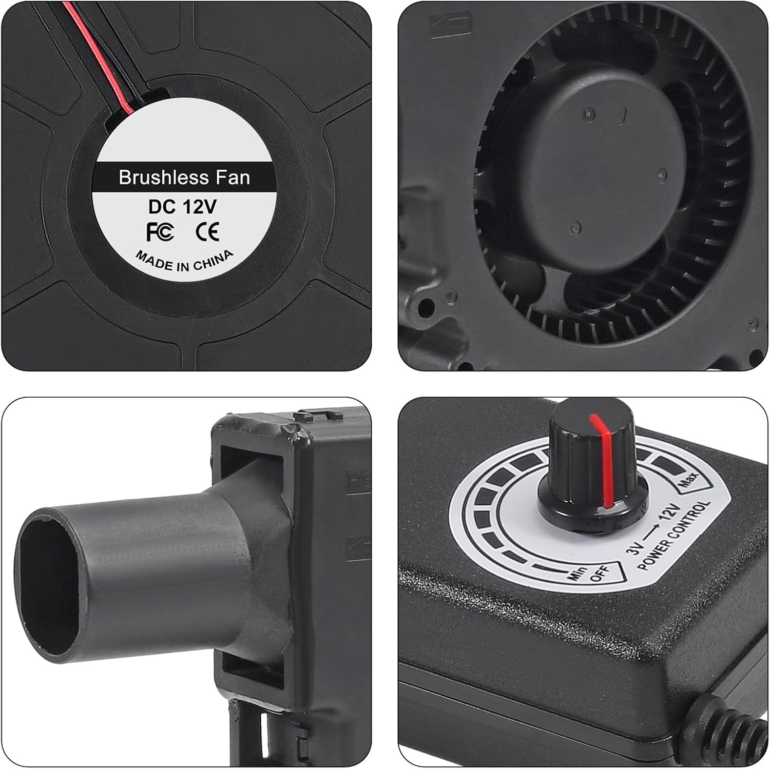 120mm 12V BBQ Blower Fan ,120mm x 32mm Dual Ball Blower Fan 12V with 110v – 240v