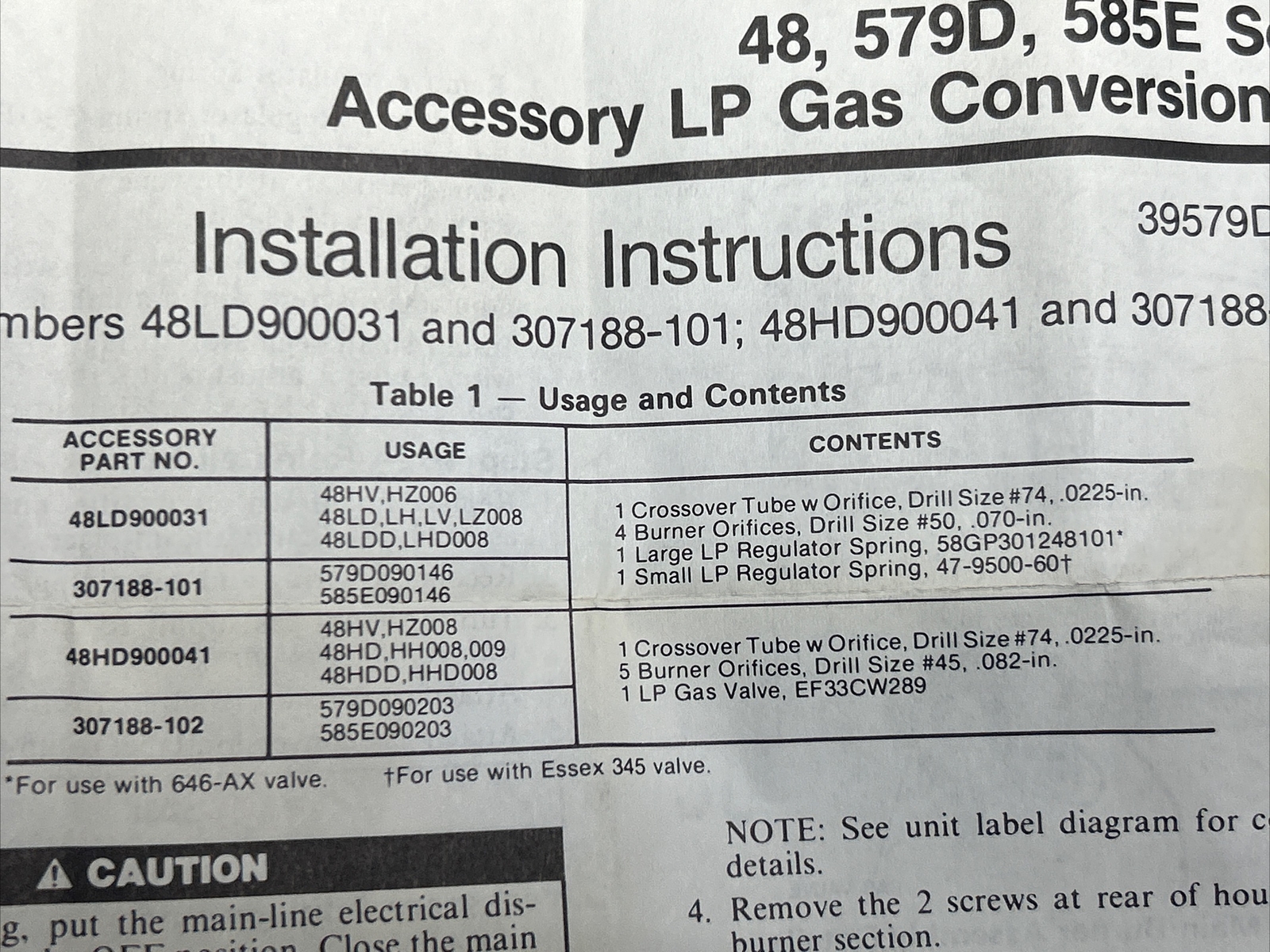 NEW! CARRIER 48LD900031 LP Gas Coversion Kit_MULTIPLE KITS IN STOCK_FAST SHIP!