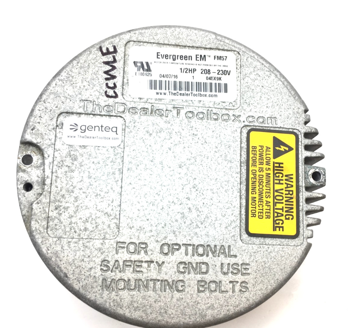 Genteq Evergreen EM FM57 Module Only 1/2HP 208/230V CCW Lead End used #J281