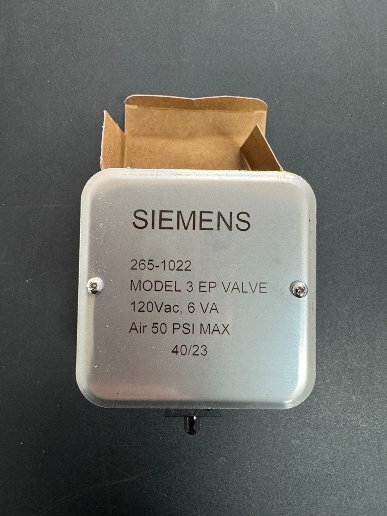 Siemens 265-1022 Model 3 Electric-Pneumatic Air Valve 120VAC 60Hz